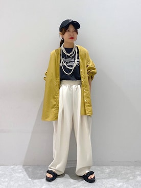 「アイテム（キャップ）」を使った、ヒトミさん（レディース・146cm・30代）の夏コーディネート