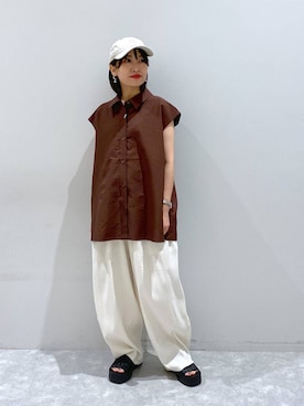 「アイテム（キャップ）」を使った、ヒトミさん（レディース・146cm・30代）の夏コーディネート