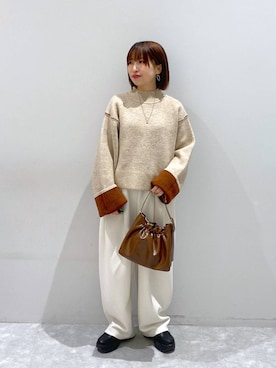 「アイテム（スウェットパンツ）」を使った、ヒトミさん（レディース・146cm・30代）の冬コーディネート