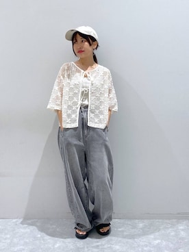 「アイテム（キャップ）」を使った、ヒトミさん（レディース・146cm・30代）の夏コーディネート