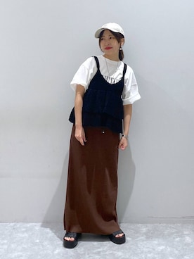 「アイテム（キャップ）」を使った、ヒトミさん（レディース・146cm・30代）の夏コーディネート