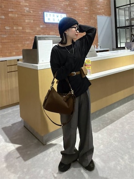 「LOWRYS FARM（ローリーズファーム）のアイテム（ハンドバッグ）」を使った、ヒトミさん（レディース・146cm）の秋コーディネート