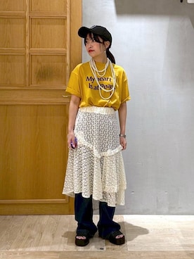 「アイテム（キャップ）」を使った、ヒトミさん（レディース・146cm）の夏コーディネート