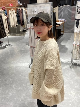 「LOWRYS FARM（ローリーズファーム）のアイテム（キャップ）」を使った、ヒトミさん（レディース・146cm）の冬コーディネート