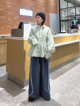 「PAGEBOY（ページボーイ）のルーズサマービーニー（ニットキャップ/ビーニー）」を使った、ヒトミさん（レディース・146cm）の夏コーディネート