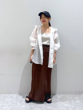 「アイテム（キャップ）」を使った、ヒトミさん（レディース・146cm・30代）の夏コーディネート