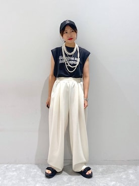 「アイテム（キャップ）」を使った、ヒトミさん（レディース・146cm・30代）の夏コーディネート