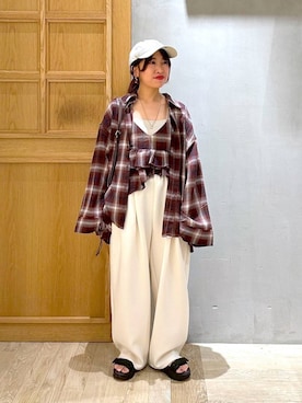 「アイテム（キャミソール、レッド系）」を使った、ヒトミさん（レディース・146cm）の夏コーディネート