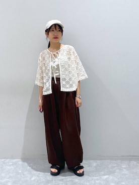 「アイテム（キャップ）」を使った、ヒトミさん（レディース・146cm・30代）の夏コーディネート