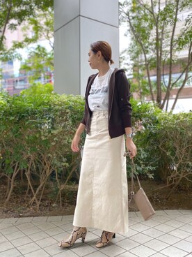 「RIVE DROITE（リヴドロワ）のアイテム（その他シューズ）」を使った、なみさん（レディース・161cm）の夏コーディネート