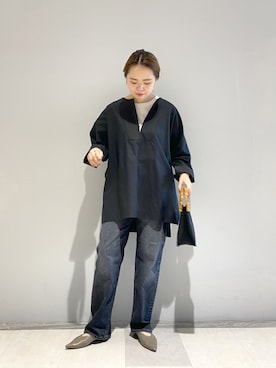 「RIVEDROITE」｜「アイテム（スリッポン）」を使った、なみさん（レディース・161cm）の夏コーディネート