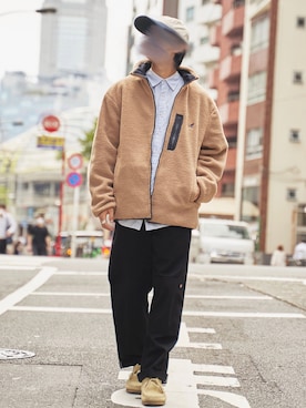 「KANGOL（カンゴール）のアイテム（ジャケット/アウター）」を使った、むさし君さん（メンズ・178cm）の秋コーディネート