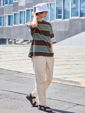 「AiRS（エアーズ）のアイテム」を使った、むさし君さん（メンズ・178cm）の夏コーディネート