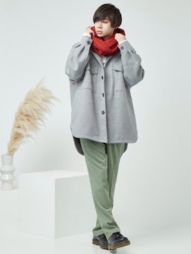 「KANGOL（カンゴール）のアイテム（トップス）」を使った、むさし君さん（メンズ・178cm）の冬コーディネート