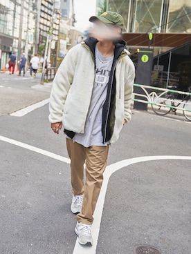 「KANGOL（カンゴール）のアイテム（ジャケット/アウター）」を使った、むさし君さん（メンズ・178cm）の秋コーディネート