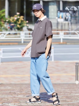 「AiRS（エアーズ）のアイテム」を使った、むさし君さん（メンズ・178cm）の夏コーディネート