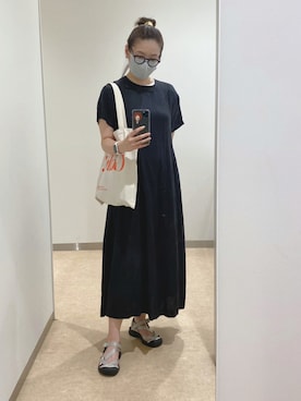 「CANAL JEAN（キャナルジーン）のアイテム（ワンピース）」を使った、fin*さん（レディース・164cm）の夏コーディネート