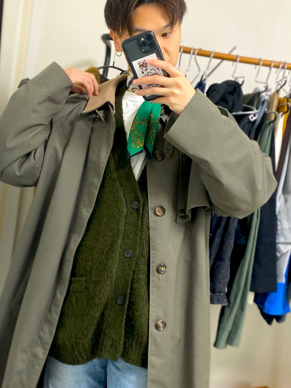 美品✨クリスチャンディオール デニム調 ステンカラーコート L 美品✨クリスチャンディオール デニム調 ステンカラーコート L