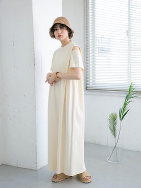 「オープンショルダー」｜「アイテム（ワンピース/ドレス）」を使った、KBF OFFICIAL ACCOUNTさん（レディース・160cm）の夏コーディネート