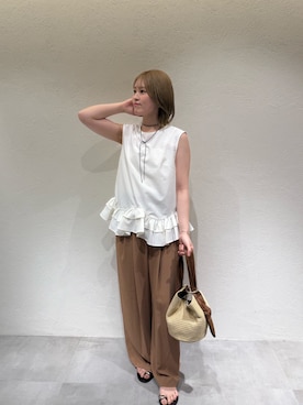 「GALENA（LOUNGEDRESS）（ガレナ）のアイテム」を使った、清水ひなさん（レディース・162cm）の夏コーディネート