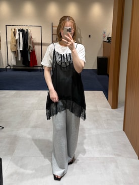 「GALENA（LOUNGEDRESS）（ガレナ）のアイテム」を使った、清水ひなさん（レディース・162cm）の春コーディネート