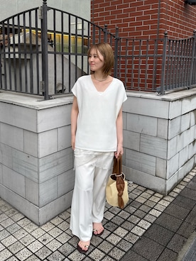「GALENA（LOUNGEDRESS）（ガレナ）のアイテム」を使った、清水ひなさん（レディース・162cm）の春コーディネート