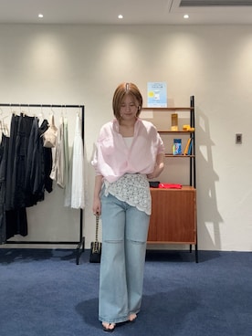「GALENA（LOUNGEDRESS）（ガレナ）のアイテム」を使った、清水ひなさん（レディース・162cm）の春コーディネート