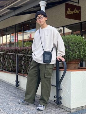 「ニコアンド」｜「アイテム（ニットキャップ/ビーニー）」を使った、ぜっきーさん（メンズ・165cm）の秋コーディネート