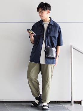 「ビッグシャツ」｜「アイテム（その他）」を使った、ぜっきーさん（メンズ・165cm）の夏コーディネート