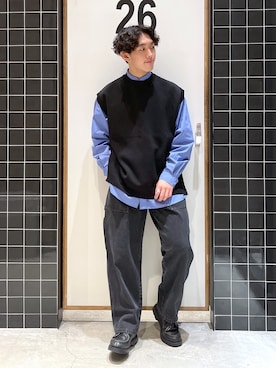 「ペインターパンツ」｜「アイテム（その他シューズ）」を使った、ぜっきーさん（メンズ・165cm）の冬コーディネート