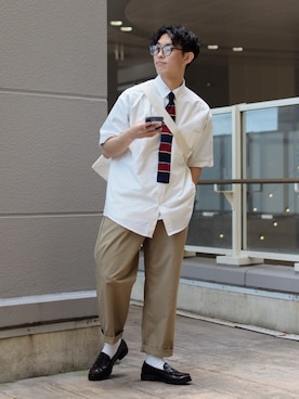 「ごきげんウィーク」｜「アイテム（ローファー）」を使った、ぜっきーさん（メンズ・165cm）の春コーディネート