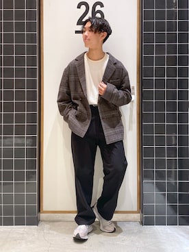 「チェックジャケット」｜「アイテム（その他）」を使った、ぜっきーさん（メンズ・165cm）の秋コーディネート