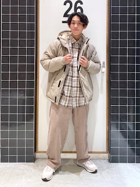 「niko and...（ニコアンド）のアイテム（ダウンジャケット/コート）」を使った、ぜっきーさん（メンズ・165cm）の秋コーディネート