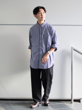 「ビッグシャツ」｜「アイテム（その他）」を使った、ぜっきーさん（メンズ・165cm）の夏コーディネート