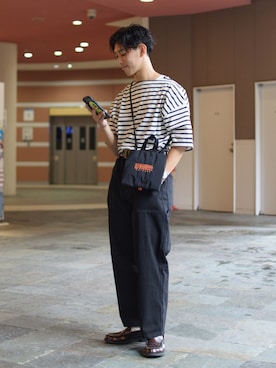 「ニコアンド」｜「アイテム（ローファー）」を使った、ぜっきーさん（メンズ・165cm）の夏コーディネート