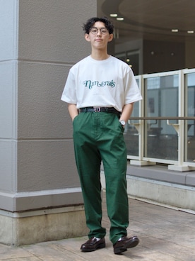 「NUMERALS（ヌメラルズ）のアイテム（Tシャツ/カットソー）」を使った、ぜっきーさん（メンズ・165cm）の春コーディネート