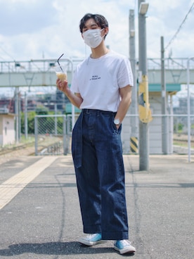 「A.P.C.（アーペーセー）のアイテム」を使った、ぜっきーさん（メンズ・165cm）の夏コーディネート