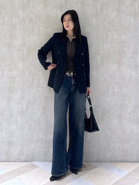 「MOUSSY（マウジー）の【25年AW新作】BELTED ミュール（パンプス）」を使った、lisaさん（レディース・173cm）の秋コーディネート