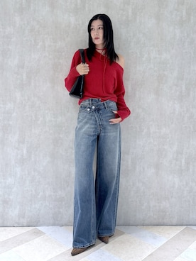 「MOUSSY（マウジー）の【25年AW新作】BELTED ミュール（パンプス）」を使った、lisaさん（レディース・173cm）の秋コーディネート