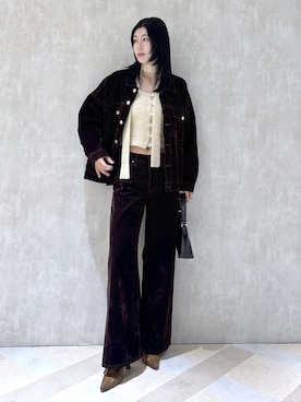 「MOUSSY（マウジー）の【25年AW新作】BELTED ミュール（パンプス）」を使った、lisaさん（レディース・173cm）の秋コーディネート