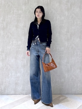 「MOUSSY（マウジー）の【25年AW新作】BELTED ミュール（パンプス）」を使った、lisaさん（レディース・173cm）の秋コーディネート