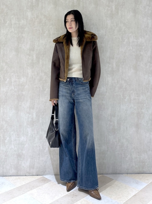 CROSS WAIST WIDE STRAIGHT/クロスウエストワイドストレートデニム