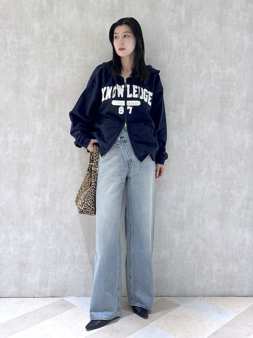 CROSS WAIST WIDE STRAIGHT/クロスウエストワイドストレートデニム