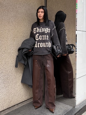 lisaさん（レディース・173cm）の冬コーディネート