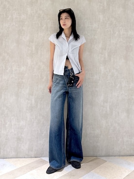 「アイテム（モカシン/デッキシューズ）」を使った、lisaさん（レディース・173cm）の夏コーディネート