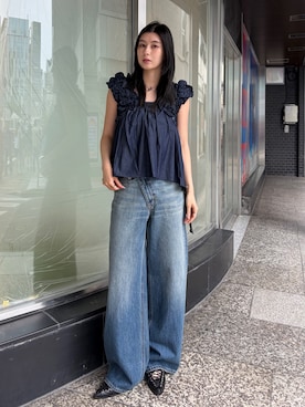 CROSSWAISTWIDE STRAIGHT /クロスウエストワイドストレート CROSS WAIST WIDE STRAIGHT/クロスウエストワイドストレートデニムを