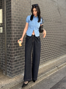 「MOUSSY（マウジー）のアイテム（パンツ）」を使った、lisaさん（レディース・173cm）の春コーディネート