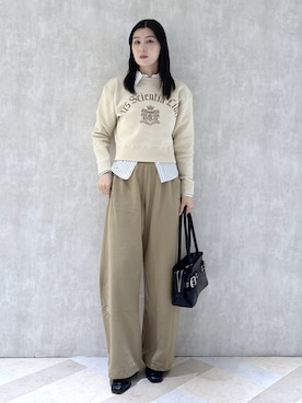 「アイテム（トートバッグ）」を使った、lisaさん（レディース・173cm）の秋コーディネート