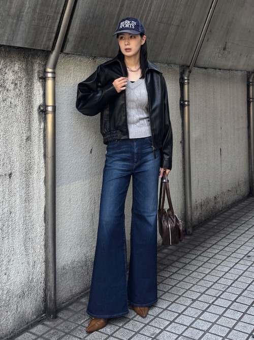 未使用品マウジー MOUSSY 【W24】フレアデニム ロング丈 HIGH WAIST SLIT DENIM SK /ハイウエストスリットデニムスカート