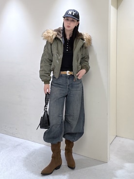 「アイテム（ファッション雑貨、ベージュ系）」を使った、lisaさん（レディース・173cm）の秋コーディネート
